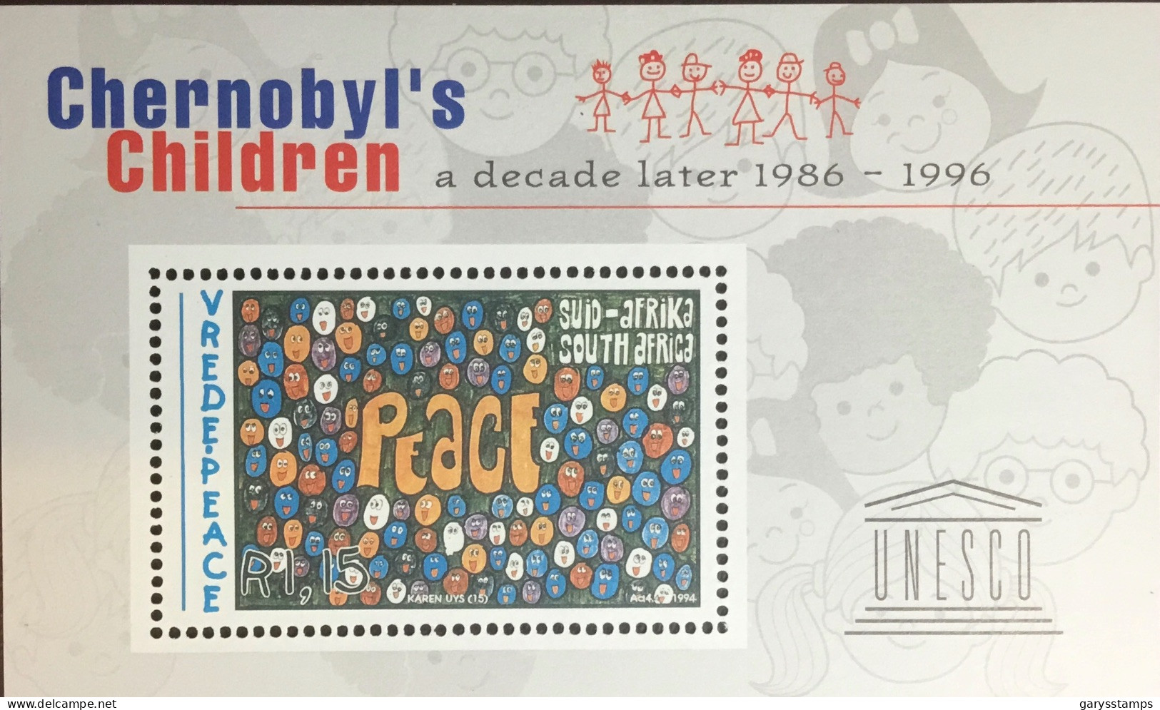 South Africa 1996 Chernobyl’s Children Minisheet MNH - Unused Stamps