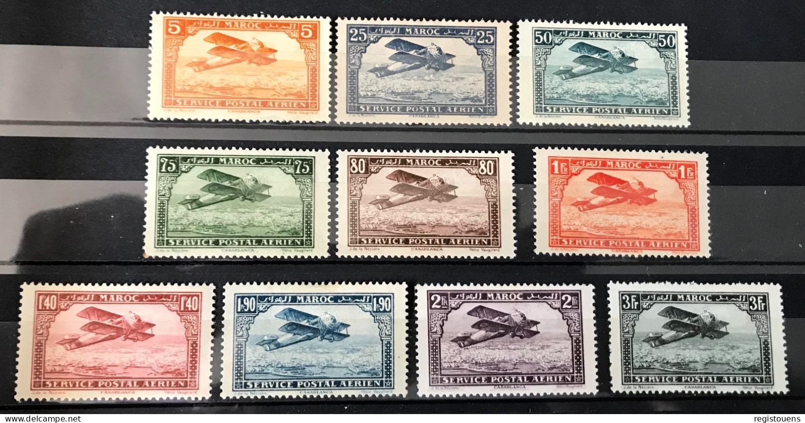 Lot De 10 Timbres Neufs* Maroc 1922 - Aéreo