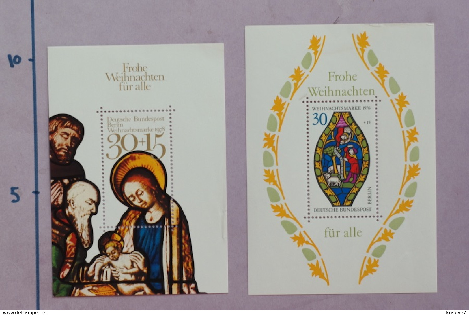 ALLEMAGNE 1976-78 BLOCS NOEL ART RELIGION NEUF GERMANY MNH CHRISTMAS SHEETS - 1959-1980