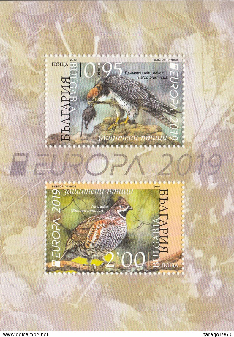 2019 Bulgaria Birds Oiseaux Europa Souvenir Sheet - Nuovi