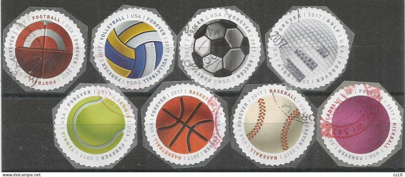 USA 2017 Balls For Playing Sports SC 5203/10 MI 5396-403 YT 5019-26 - Cpl 8v Set - VFU Condition - Full Years