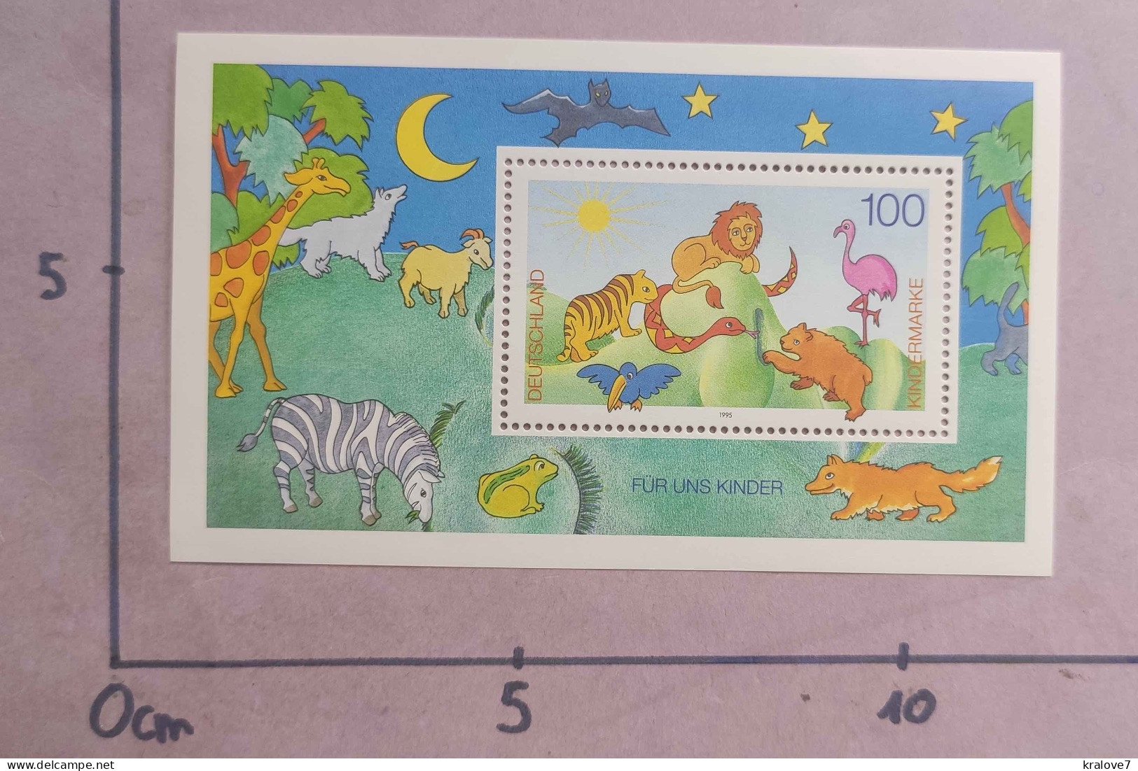 ALLEMAGNE 1995 BLOC ENFANCE FAUNE LION NEUF GERMANY MNH SHEET CHILDREN WILD FAUNA - 1959-1980