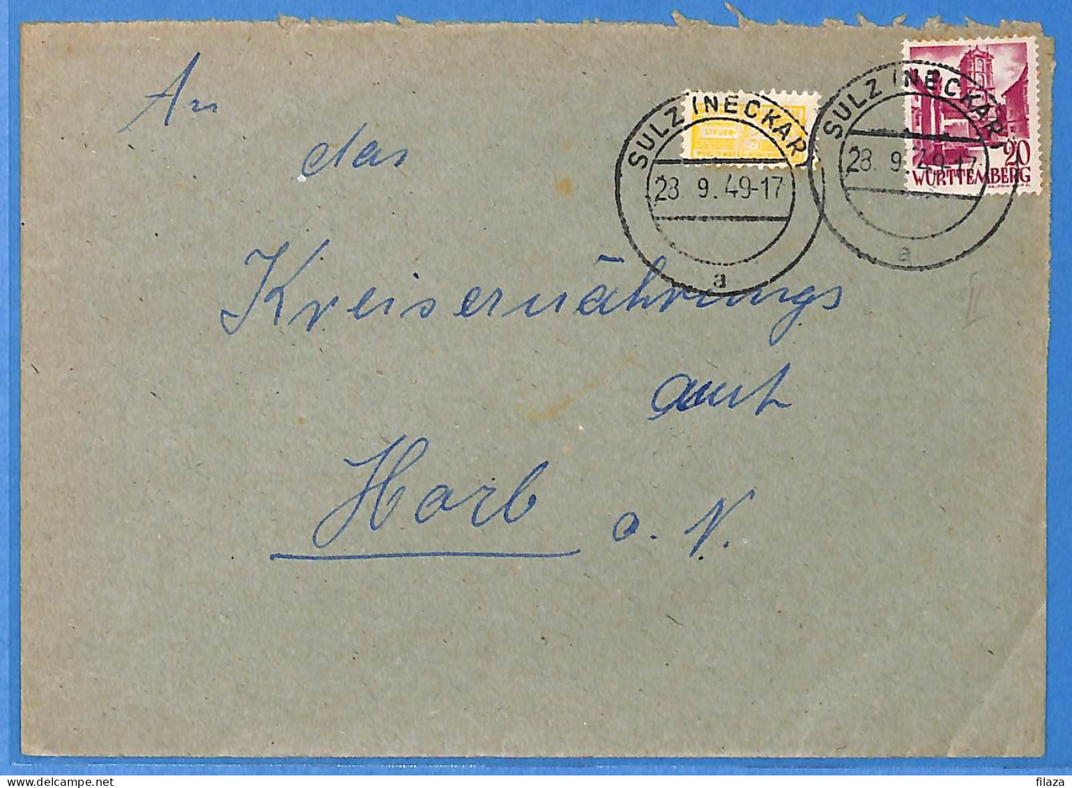 Allemagne Zone Française 1949 - Lettre De Sulz - G30838 - Andere & Zonder Classificatie