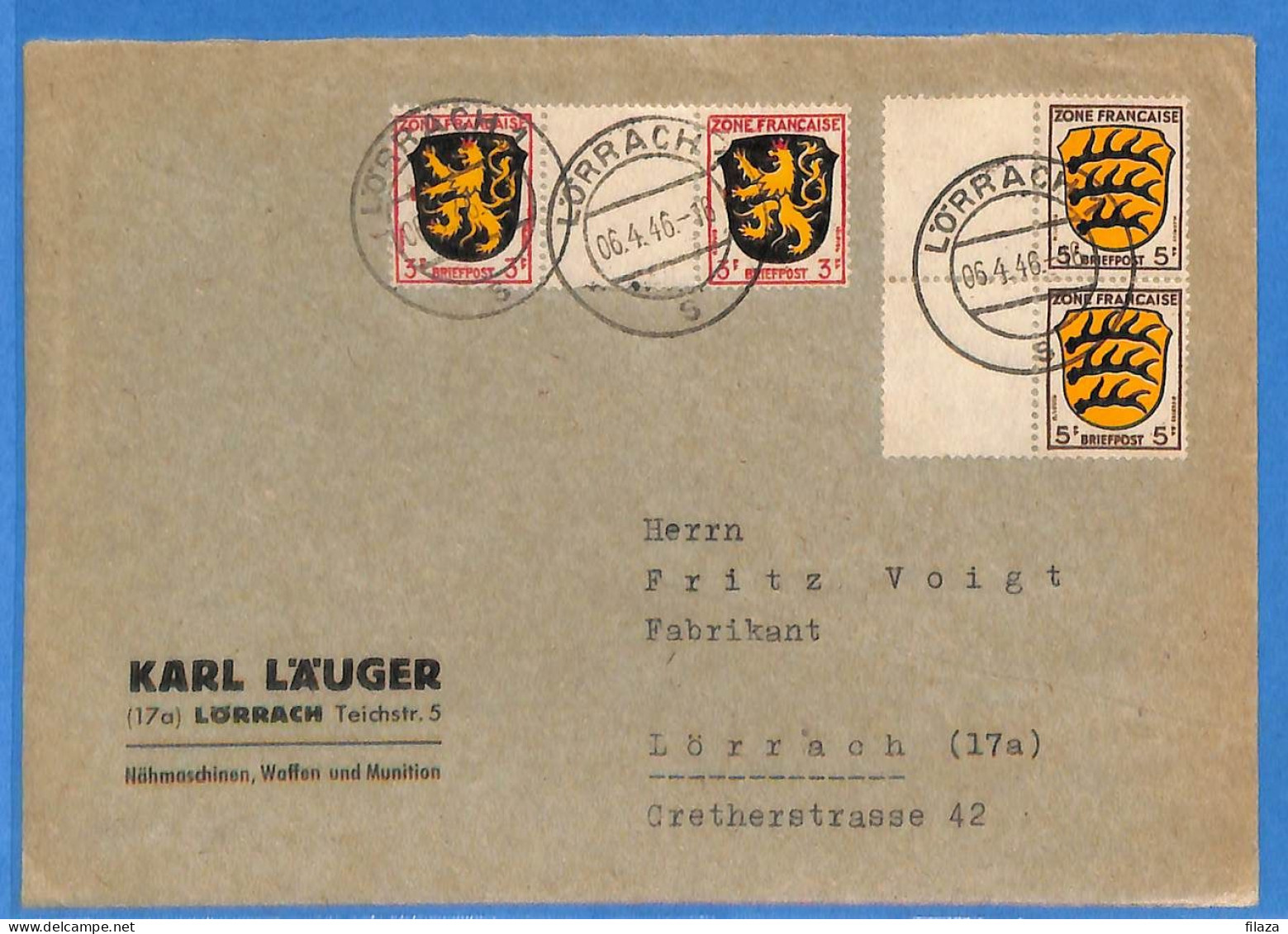 Allemagne Zone Française 1946 - Lettre De Lorrach - G30819 - Altri & Non Classificati