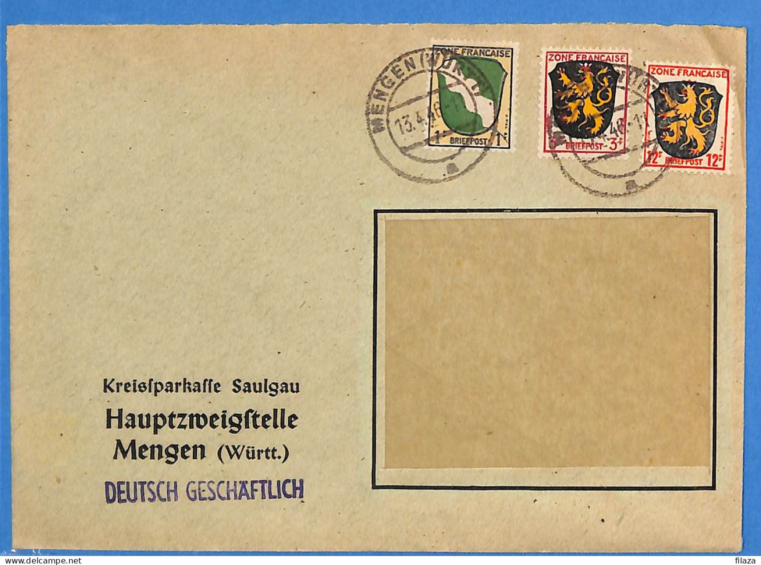 Allemagne Zone Française 1946 - Lettre De Menegen - G30813 - Sonstige & Ohne Zuordnung