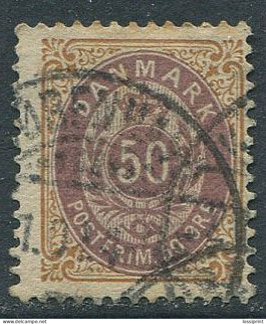 Denmark:Danemark:Used Stamp 50 Ore, Probably 1897 12:3/4 - Used Stamps