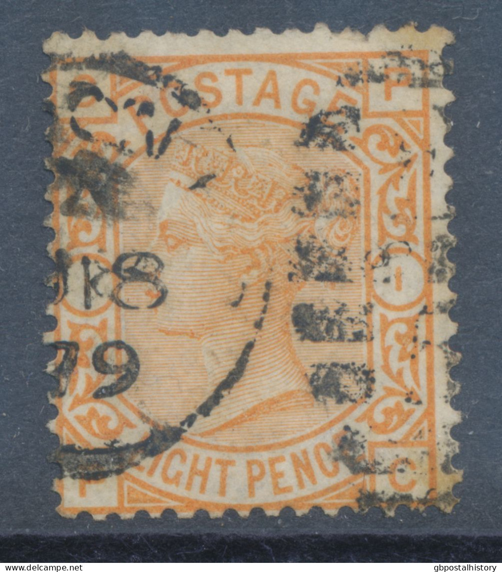 GB 1876 Queen Victoria 8d Orange Pl.1 (FC) Very Fine Sound Used With LONDON Duplex (SG 156 £ 350.-) - Oblitérés