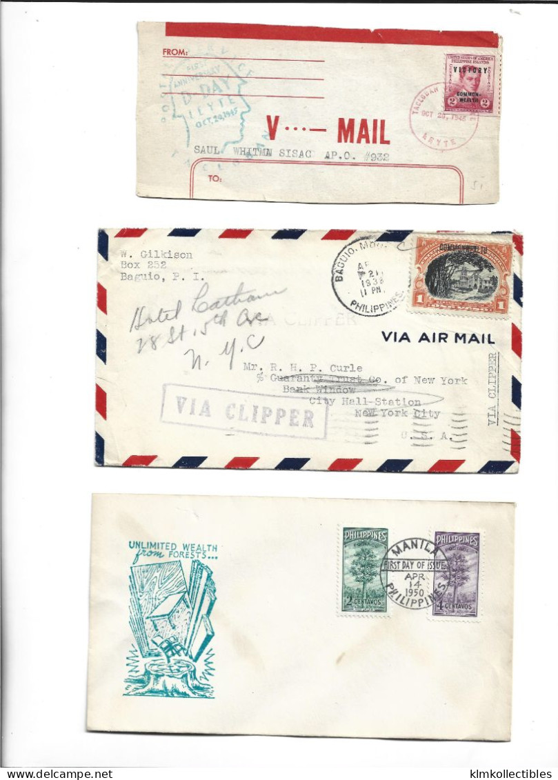 PHILIPPINES - POSTAL HISTORY LOT - AIRMAIL CLIPPER - Philippinen