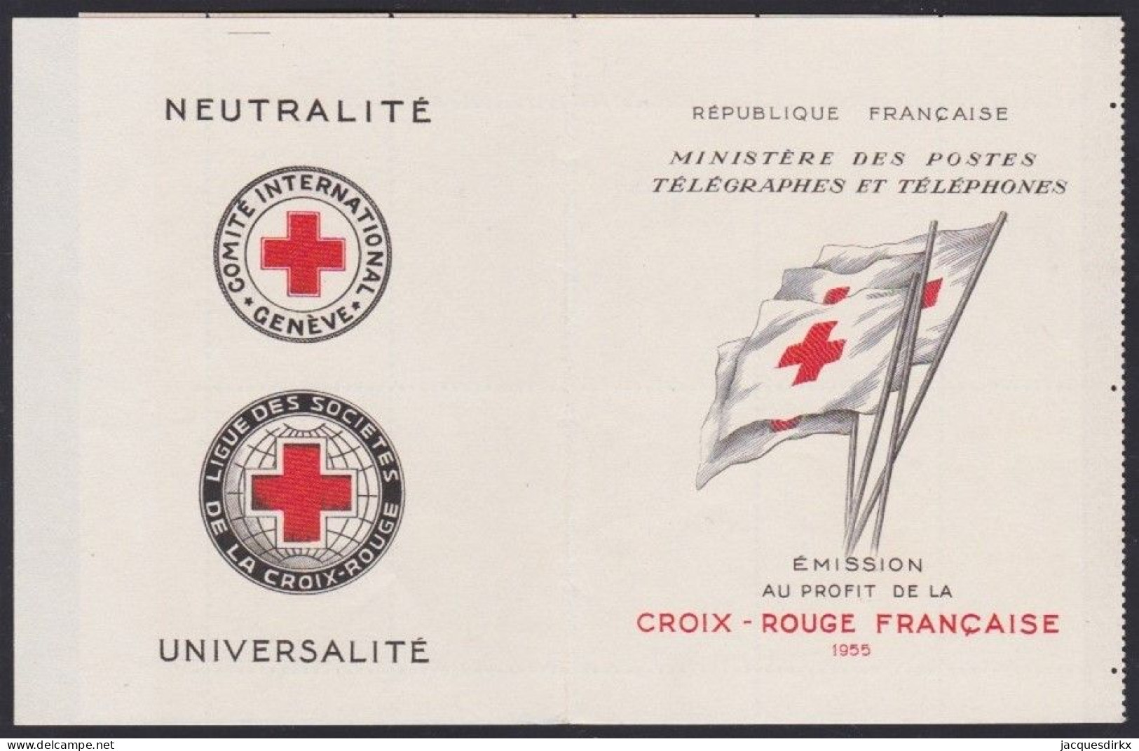 France  .  Y&T   .   C 2004  (2 Scans, Carnet Plié Au Millieu)   .    **    .     Neuf Avec Gomme Et SANS Charnière - Red Cross