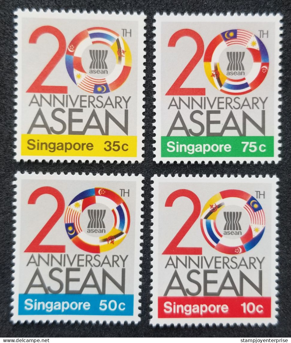 Singapore 20th Anniversary Of ASEAN 1987 Flag (stamp) MNH - Singapore (1959-...)