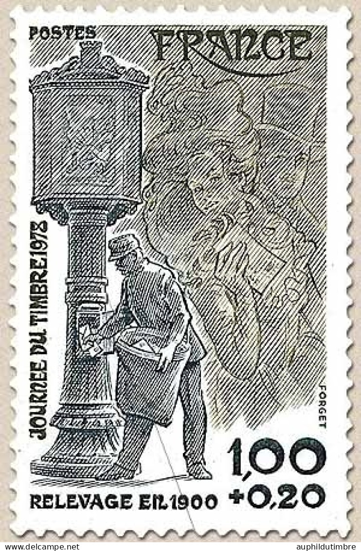 Journée Du Timbre. Facteur Parisien De 1900 1f. + 20c. Olive Et Gris-bleu Y2004 - Unused Stamps