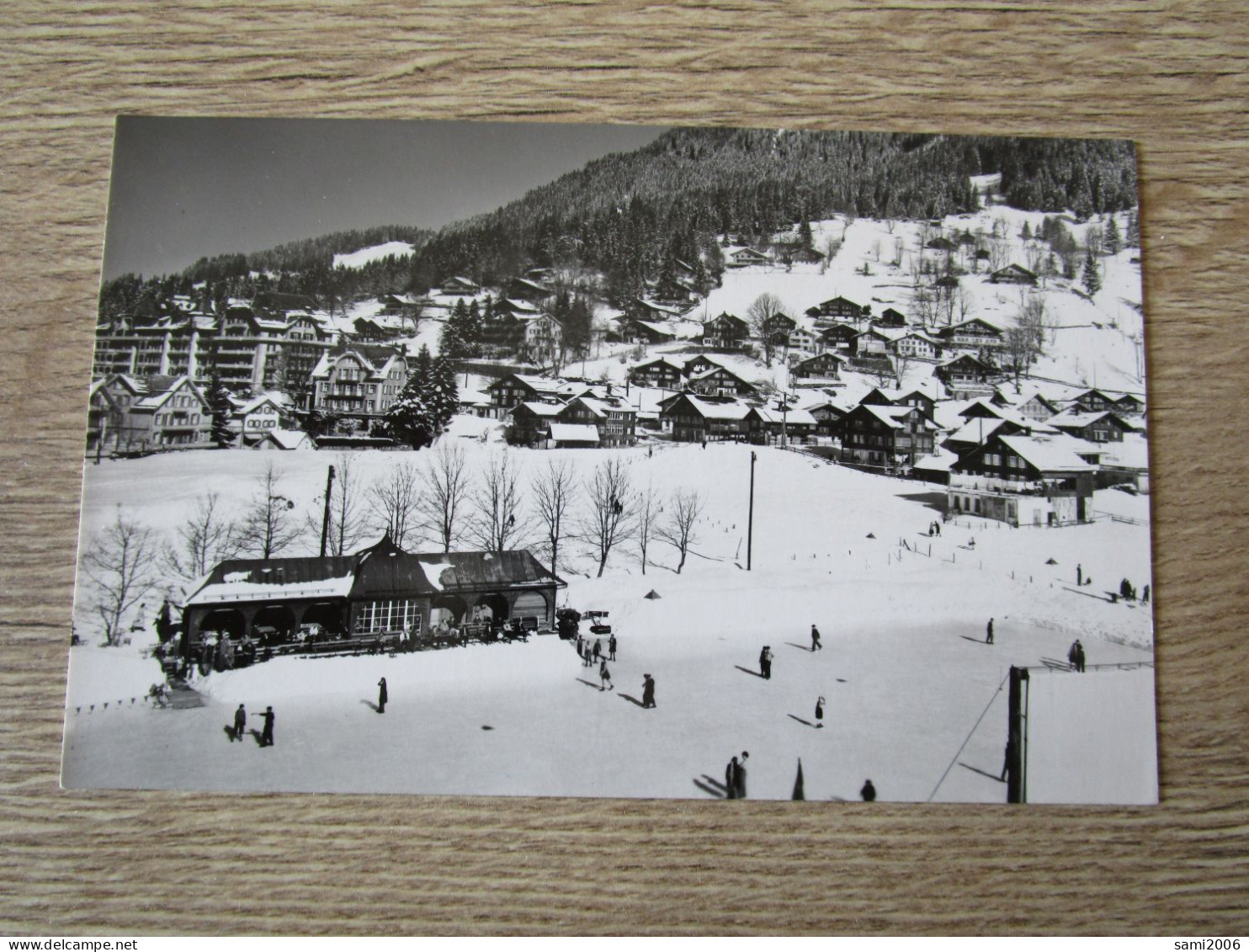 CPA PHOTO SUISSE WENGEN BRUBI UND SCHLEIF PATINOIRE - Wengen