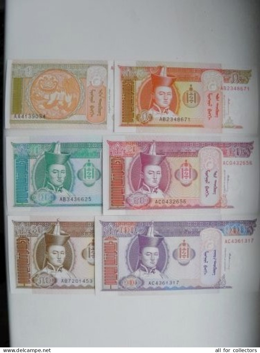 6 UNC Banknotes Mongolia 1993 - Mongolei
