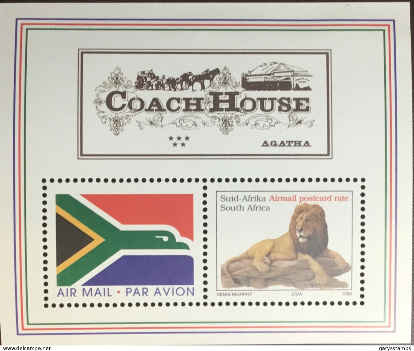 South Africa 1997 Coach House Lion Animals Minisheet MNH - Ongebruikt