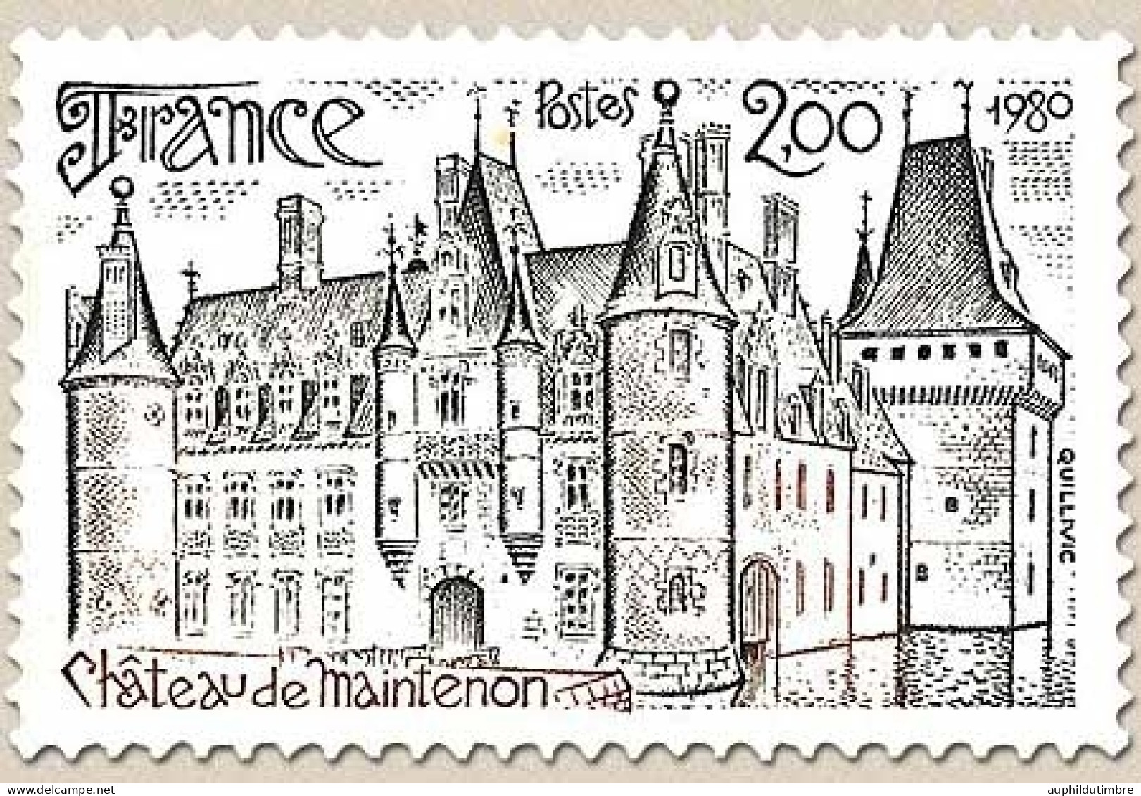 Série Touristique. Château De Maintenon 2f. Noir, Brun Et Rouge-brun Y2082 - Ungebraucht