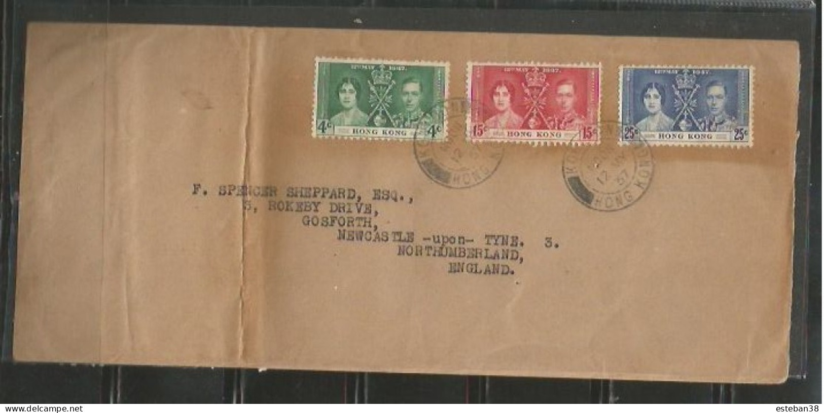 Hong Kong Cover Sent To United Kingdom - Entiers Postaux
