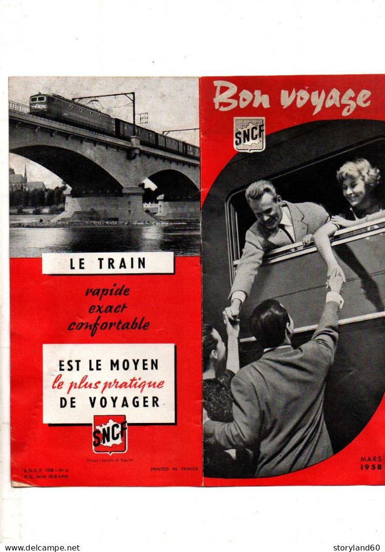 Plaquette Bon Voyage 1958  Sncf - Spoorweg