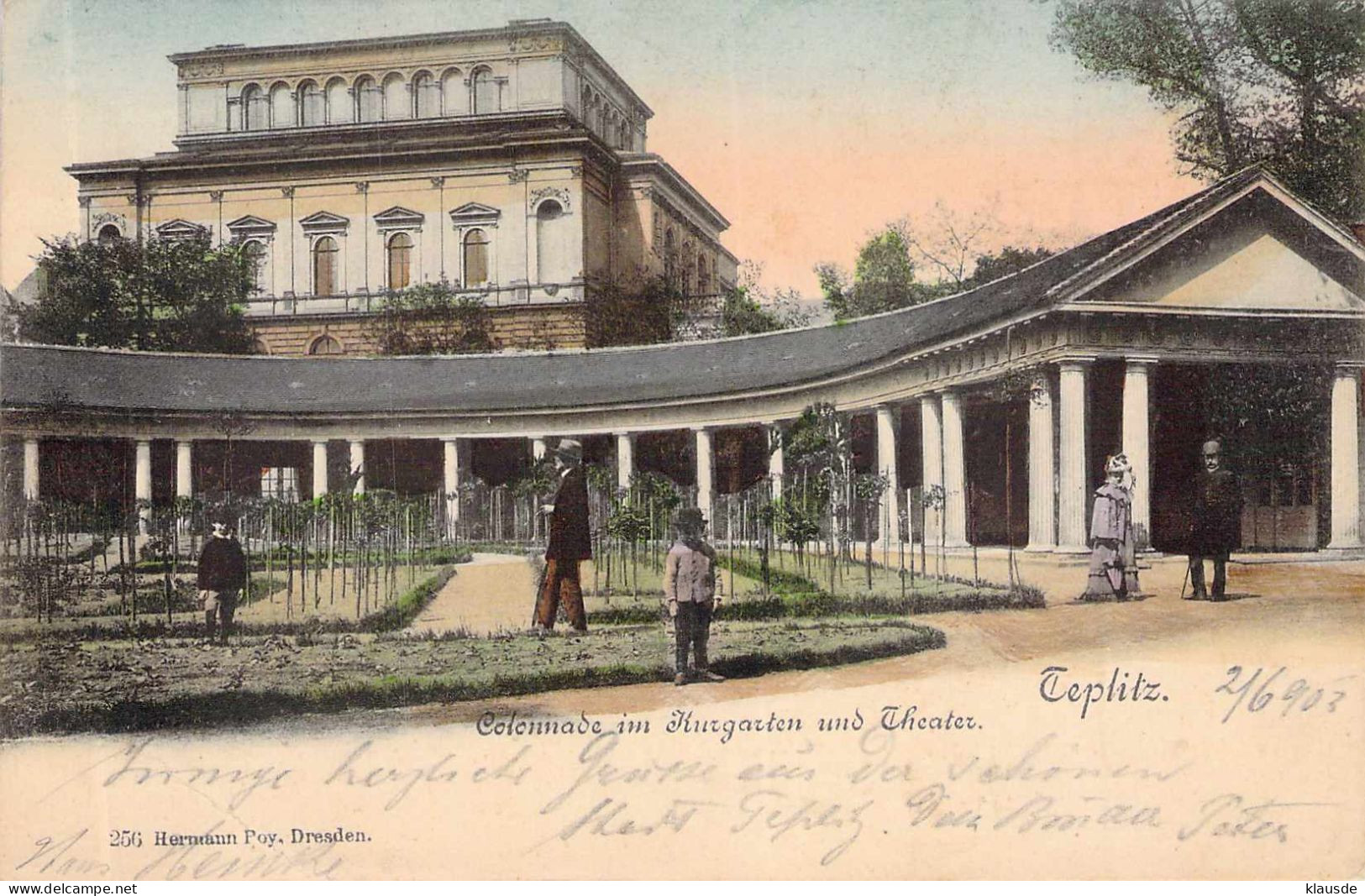 Teplitz - Colonade Im Kurgarten Und Theater - Böhmen Und Mähren