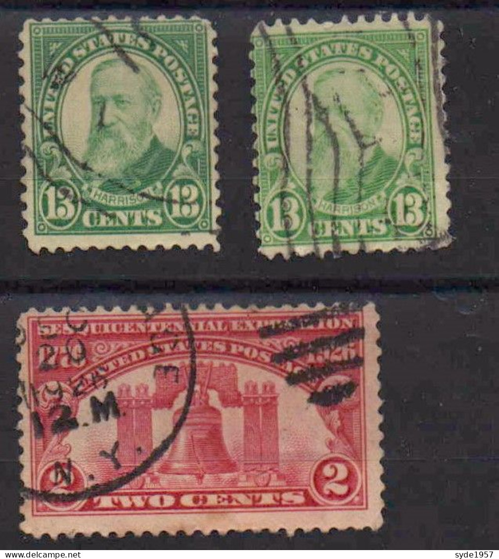 USA - 1926 Benjamin Harrisson 13 Cents (x2) + Independence Sesquicentannial Exposition 2cents  - Oblitérés - Usati