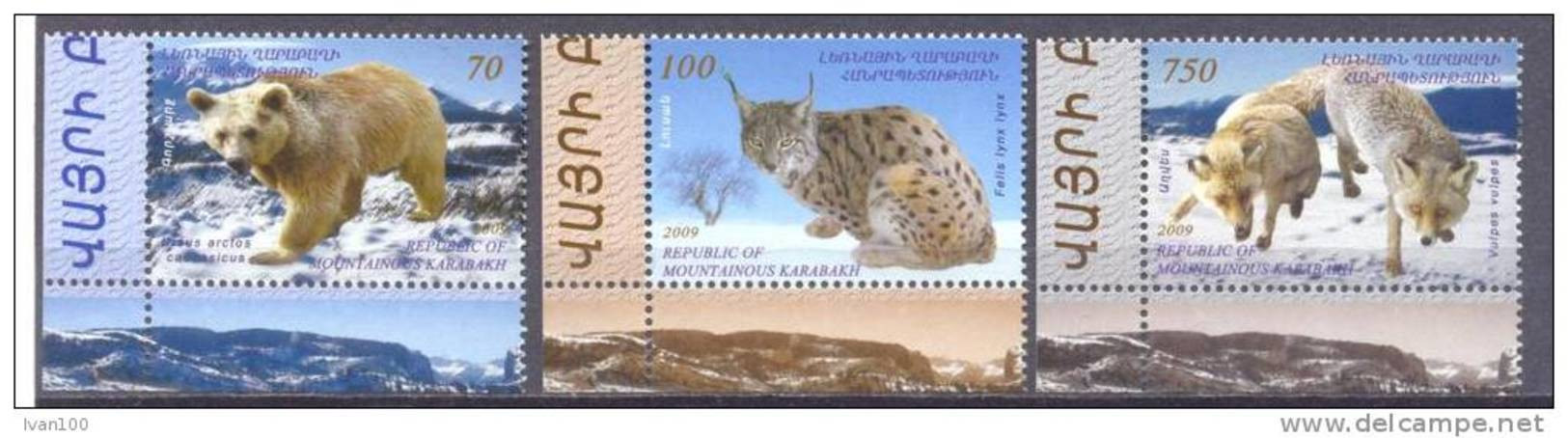 2009. Mountainous Karabakh, Protect Of Wild Nature, 3v, Mint/** - Armenia