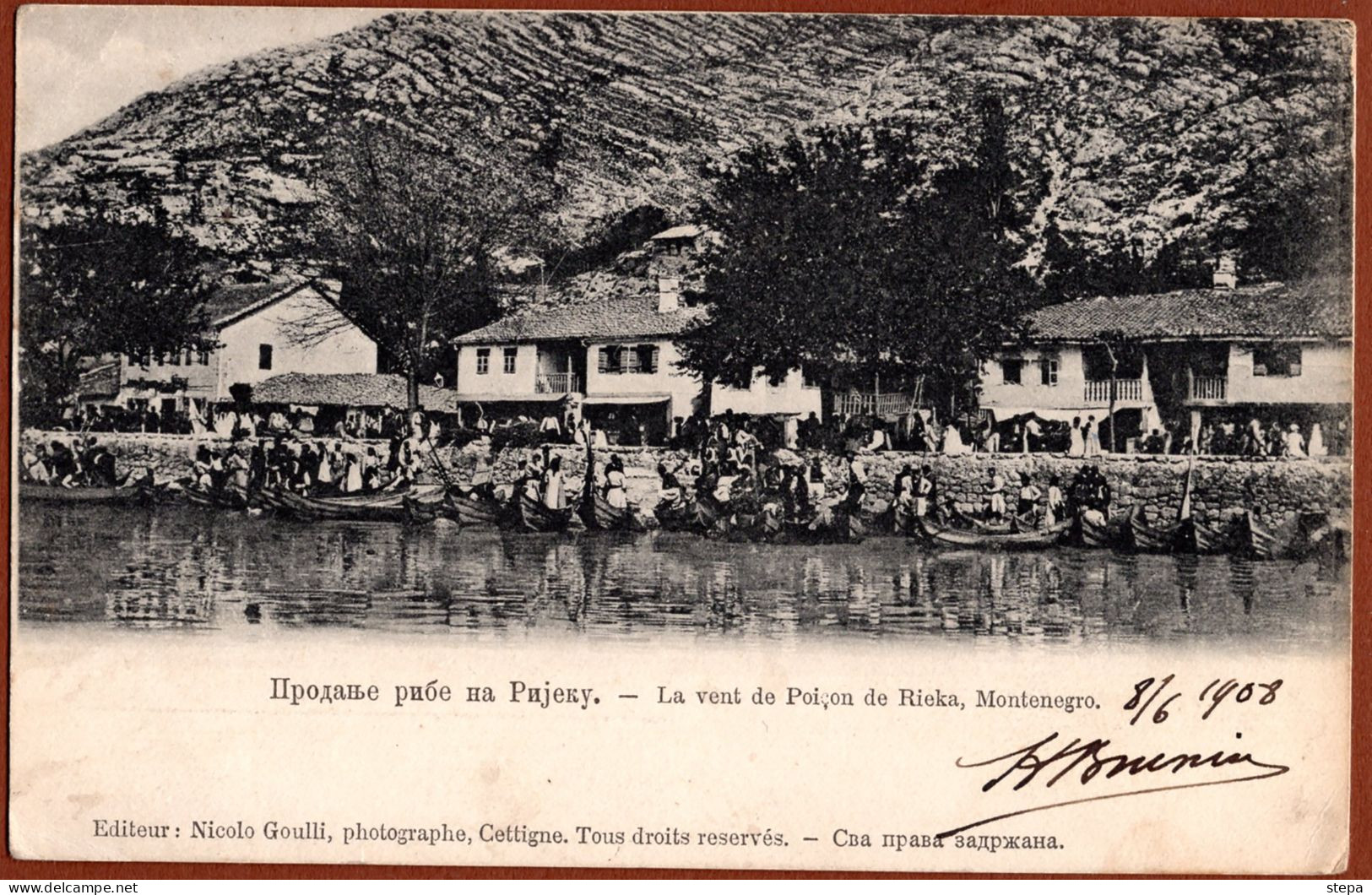 MONTENEGRO, RIJEKA-FISH MARKET, PPCARD 1908 RARE!!!!!! - Montenegro