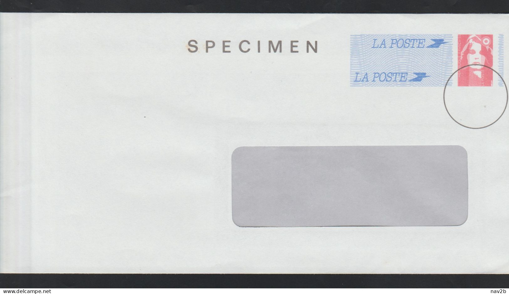 Entier Enveloppe Spécimen .Petite Fenêtre . Pate Arrière Tirecol . - Prêts-à-poster:Stamped On Demand & Semi-official Overprinting (1995-...)
