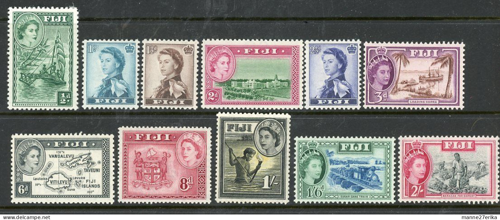 Fiji MH 1954-56 Definitive Set - Fiji (...-1970)