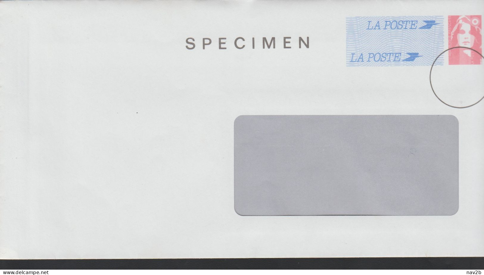 Entier Enveloppe Spécimen .Grande Fenêtre . - Prêts-à-poster:Stamped On Demand & Semi-official Overprinting (1995-...)