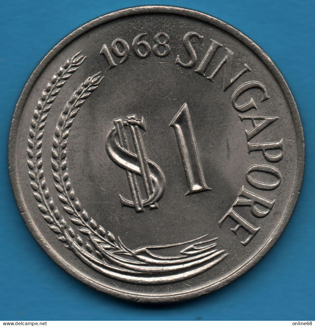 SINGAPORE 1 DOLLAR 1968 KM# 6 LION - Singapore