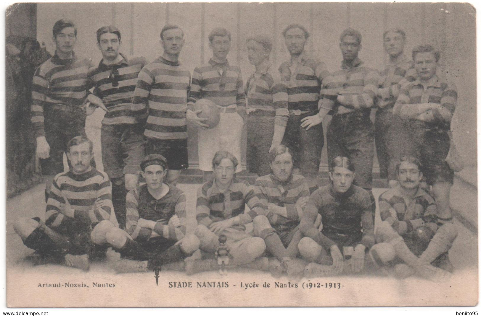 CPA De L'équipe De Rugby Du STADE NANTAIS - Lycée De Nantes 1912-13. - Nantes