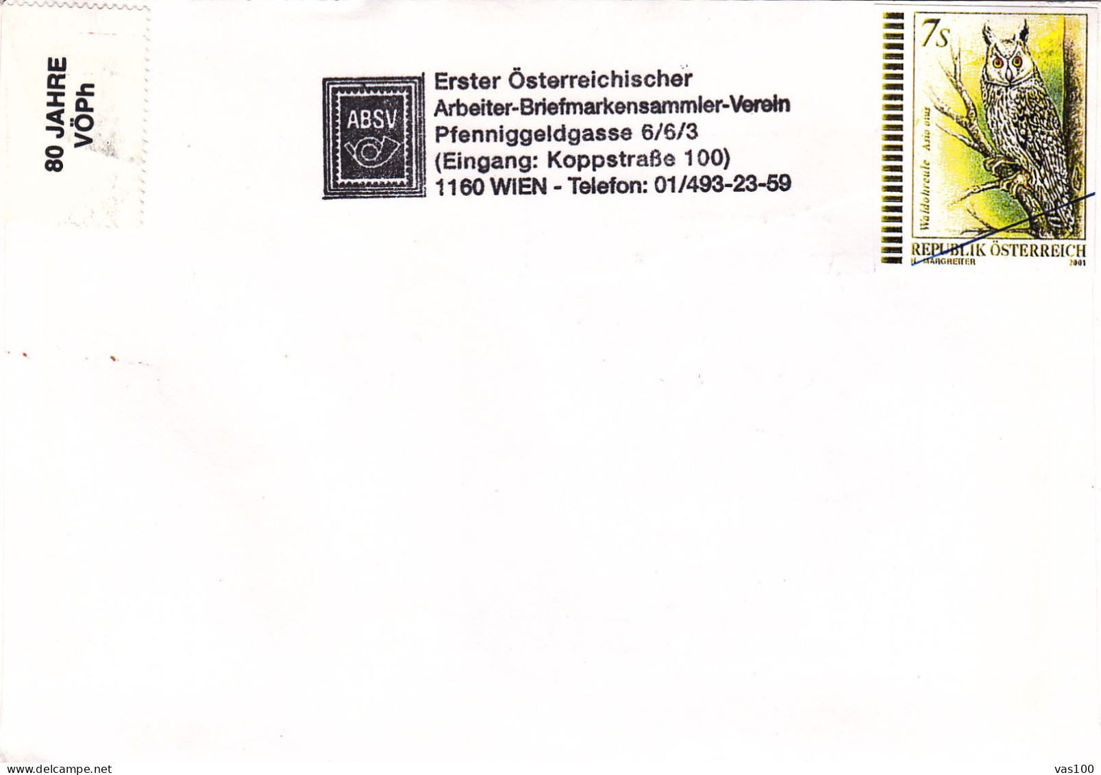 Austria / Oesterreich  2001 OWLS BIRDS COVERS FDC - Owls