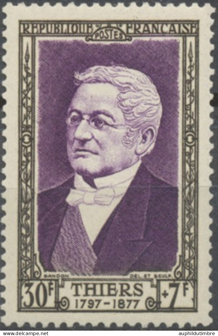 Célébrité Du XIXe Siècle (II). Cadres Sépia. Adolphe Thiers, Homme D'Etat  30f. + 7f. Violet. Neuf Luxe ** Y935 - Unused Stamps