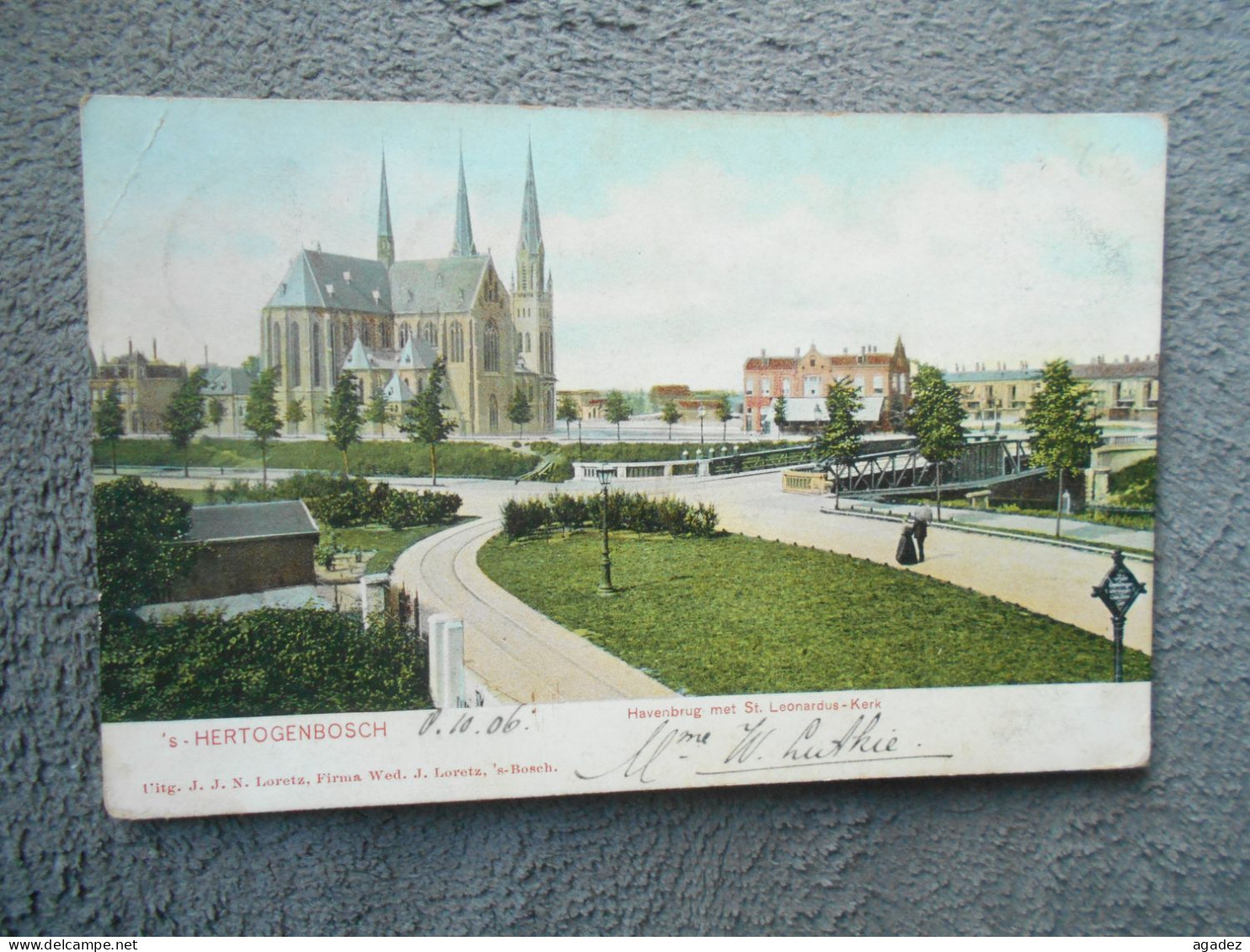 Cpa  's Hertogenbosch  Havenbrug Met  St Leonardus Kerk  1906 - 's-Hertogenbosch