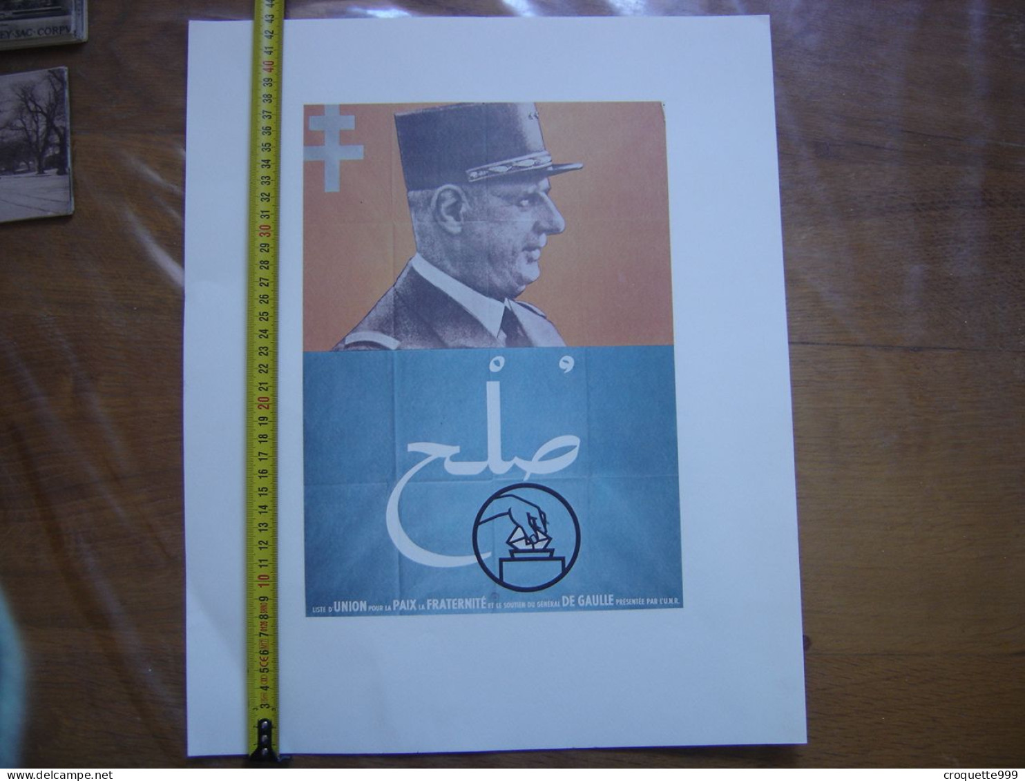 Reproduction Affiche 1958 DE GAULLE ET LA PAIX EN ALGERIE - Posters