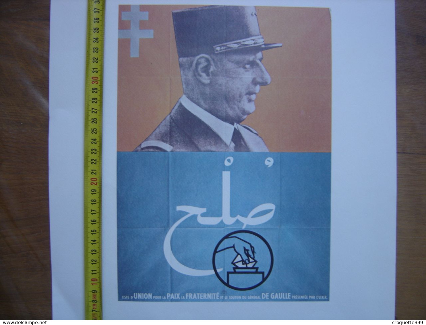 Reproduction Affiche 1958 DE GAULLE ET LA PAIX EN ALGERIE - Posters