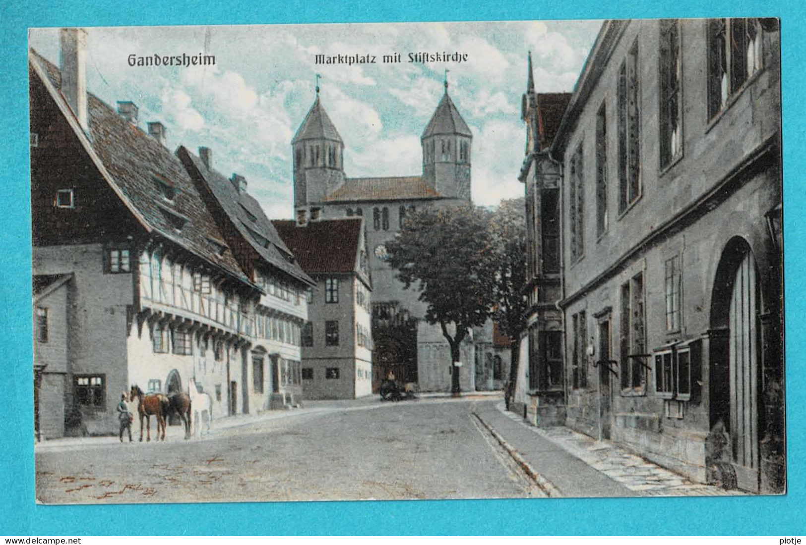 * Bad Gandersheim (Nedersaksen - Deutschland) * (Verlag Fischer & Fassbender) Marktplatz Mit Stiftskirche, Couleur, Old - Bad Gandersheim