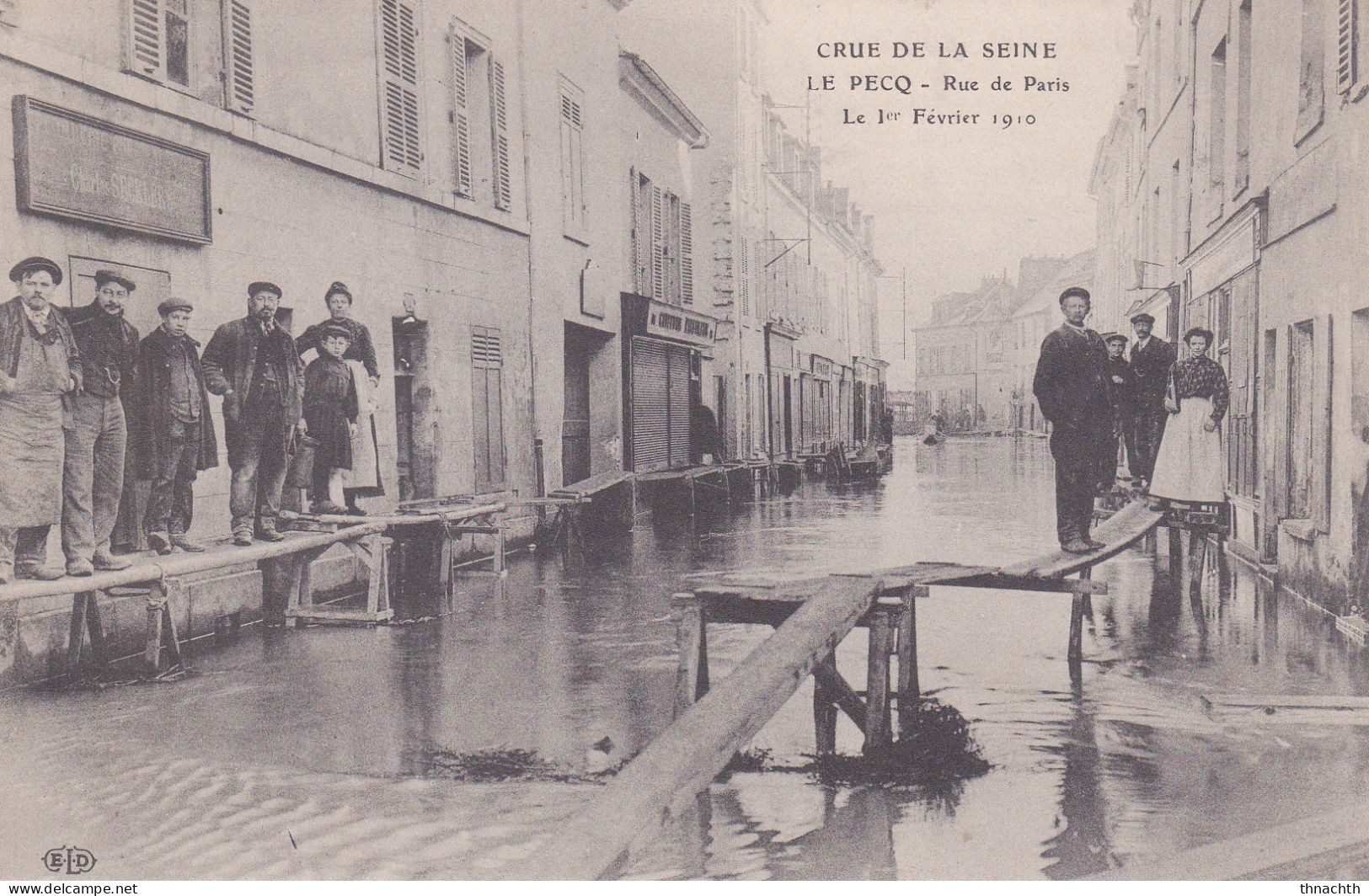 LE PECQ - Crue De La Seine - Rue De Paris - Le 1er Février 1910 - Le Pecq