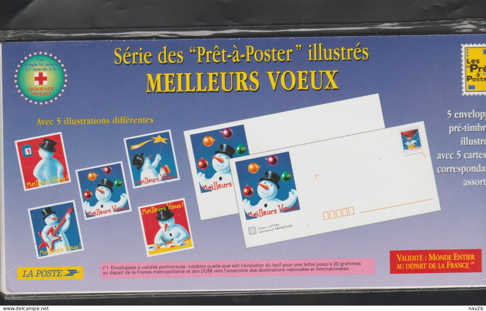 Entier 5 Enveloppes Spécimen Meilleurs Voeux Avec Leur Carte . - Prêts-à-poster:Stamped On Demand & Semi-official Overprinting (1995-...)