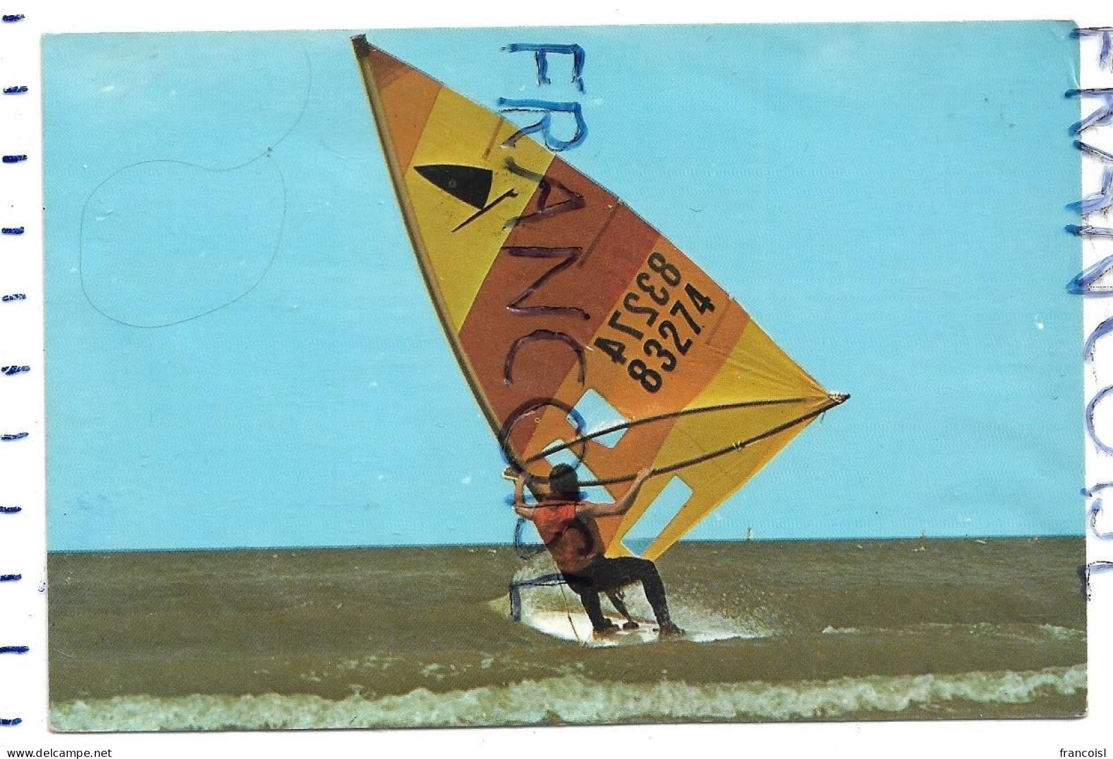 Côte Belge. Surfeur En Mer. Postée à Westende - Westende