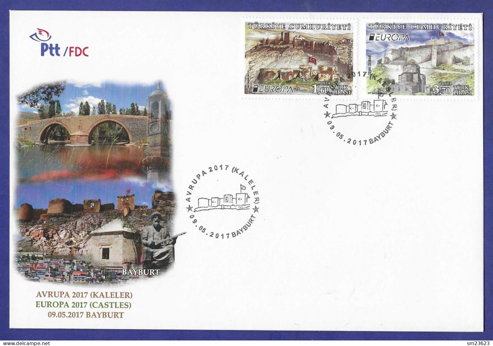 Türkiye / Türkei  2017 , EUROPA  CEPT / Schlösser Und Burgen / Castles - FDC Avrupa 09.05.2017 - FDC