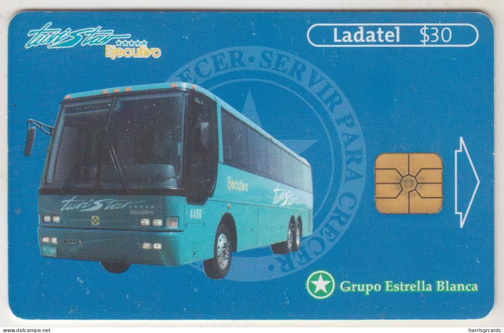 MEXICO - Turistar Ejecutivo, Línea Estrella Blanca, 30 $ Mexican Peso, Chip:GD04 (Module 22), Used - Mexico