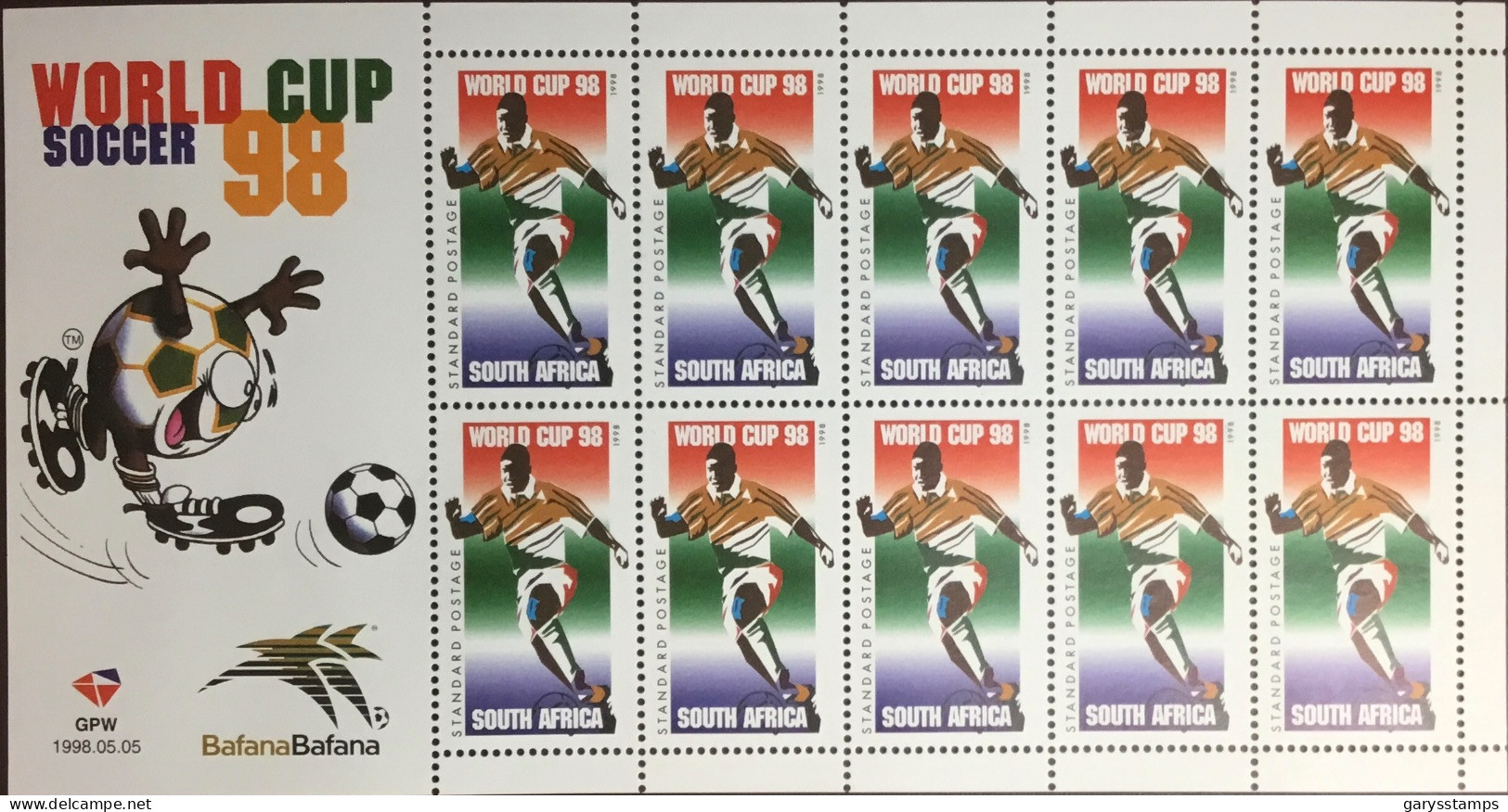 South Africa 1998 World Cup Sheetlet MNH - Ongebruikt