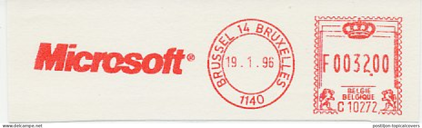 Meter Cut Belgium 1996 Computer - Microsoft - Informatique