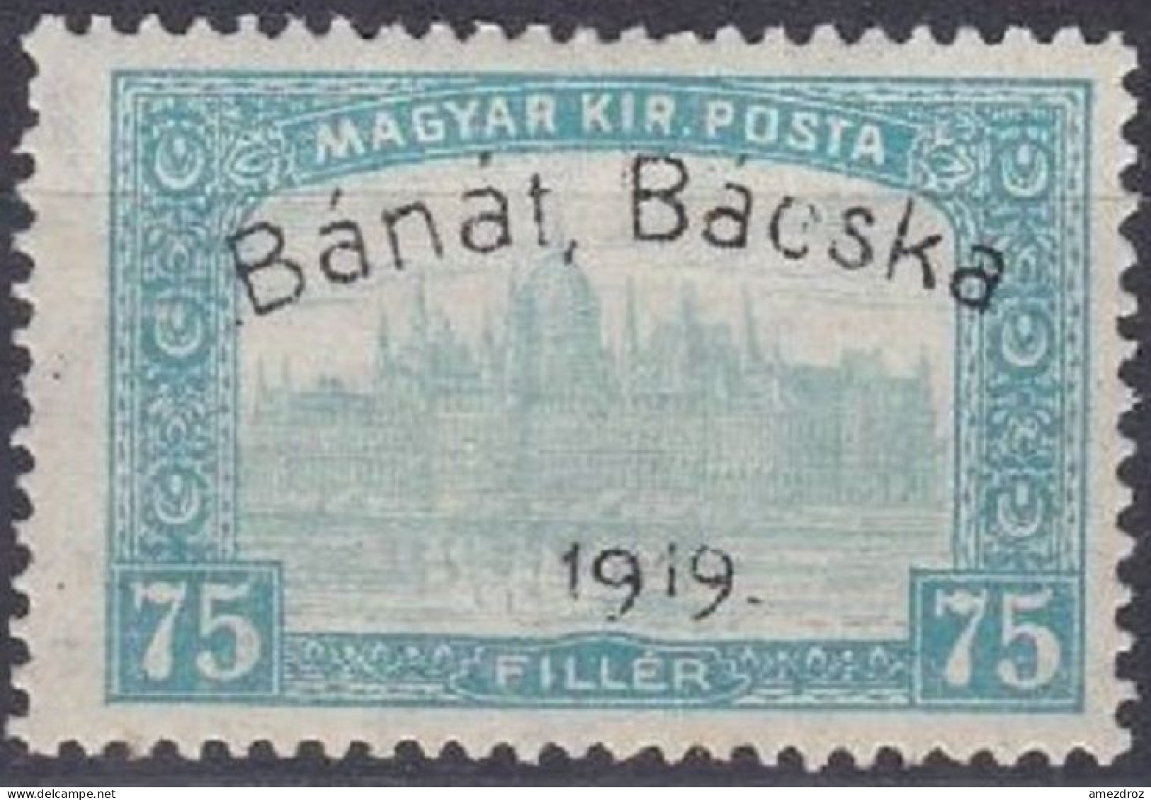 Hongrie Banat Bacska  1919 Mi 13 * Palais Du Parlement (J33) - Banat-Bacska