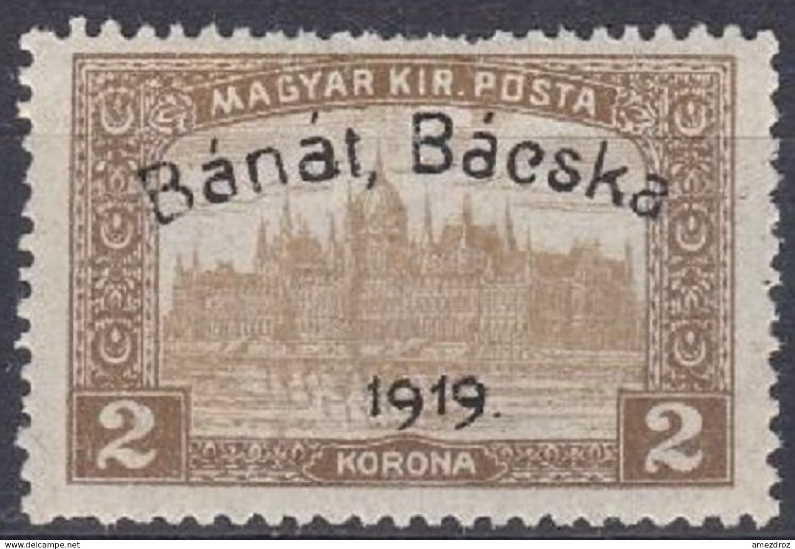 Hongrie Banat Bacska  1919 Mi 16a * Palais Du Parlement (J33) - Banat-Bacska