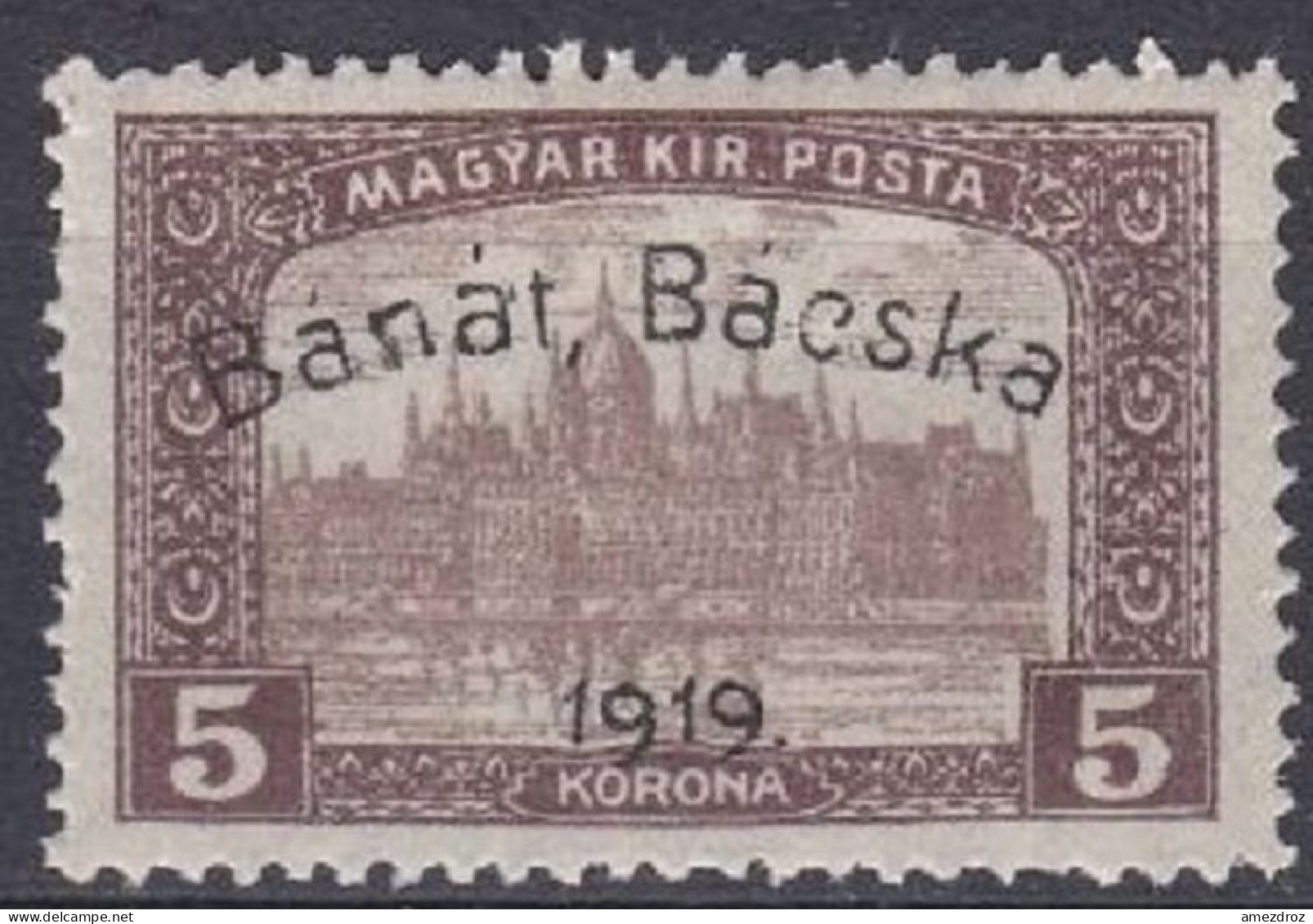 Hongrie Banat Bacska  1919 Mi 18 * Palais Du Parlement (J33) - Banat-Bacska