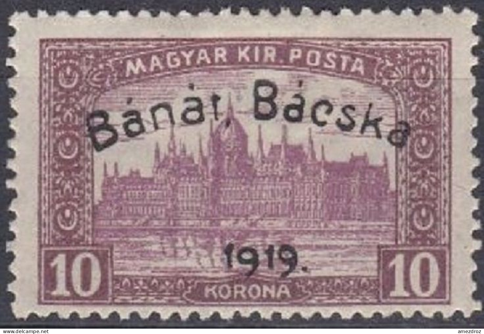 Hongrie Banat Bacska  1919 Mi 19 * Palais Du Parlement (J33) - Banat-Bacska