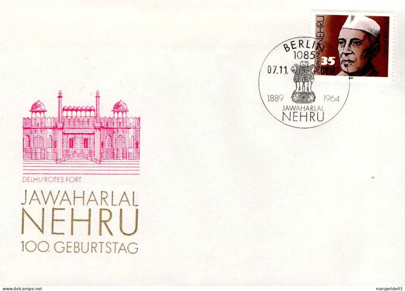 ALLEMAGNE RDA DDR FDC 1964 JAWAHARLAL NEHRU - 1981-1990