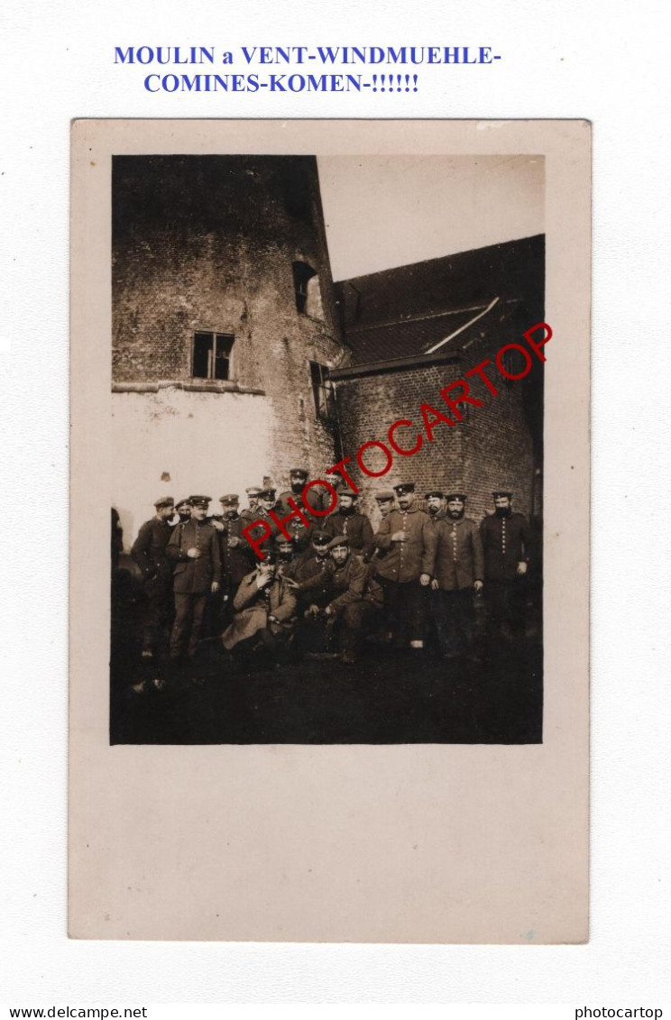 MOULIN A VENT-WINDMUEHLE-COMINES-KOMEN-!!!-CARTE PHOTO Allemande-Guerre-14-18-1 WK-BELGIEN-FRANCE-?? - Comines-Warneton - Komen-Waasten