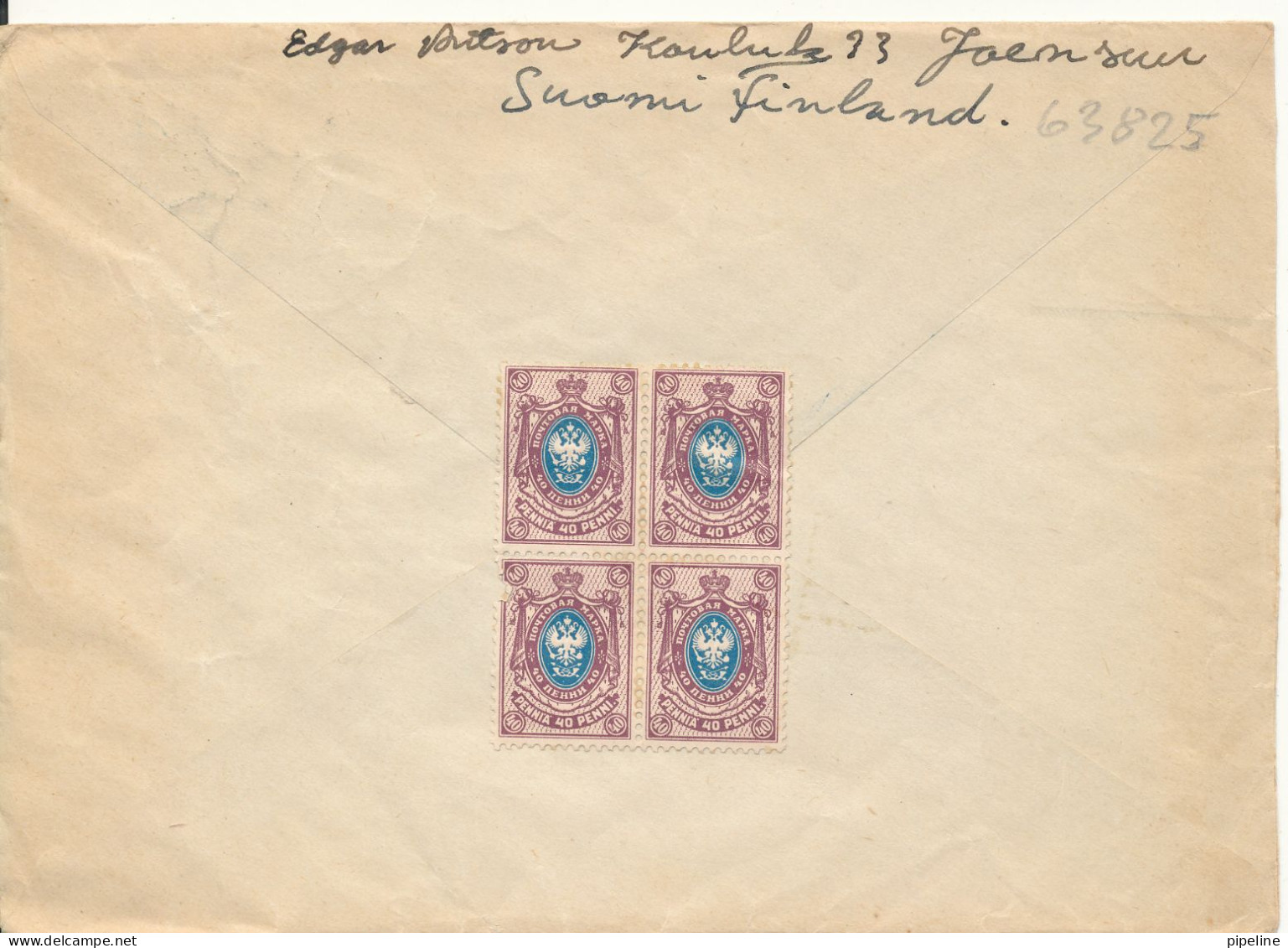 Finland Cover 31-10-1949 Sent To Denmark Single Franked And With Stamps On The Backside Of The Cover - Briefe U. Dokumente